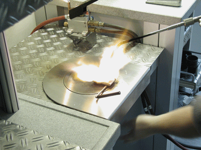 Flame melting with the torch on top of Cast by Ti-Research